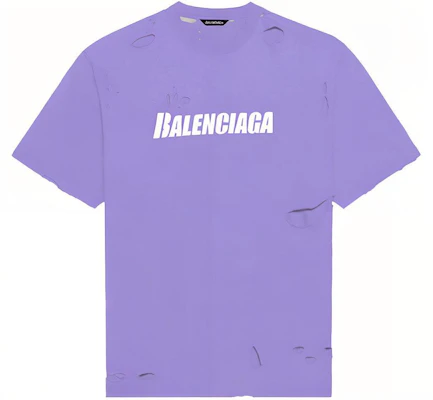 (W) Balenciaga SS22 Camiseta Efecto Destruido Crewneck Púrpura. 651795TKVB83078 Order (W) Balenciaga SS22 Camiseta Efecto Destruido Crewneck Púrpura. 651795TKVB83078