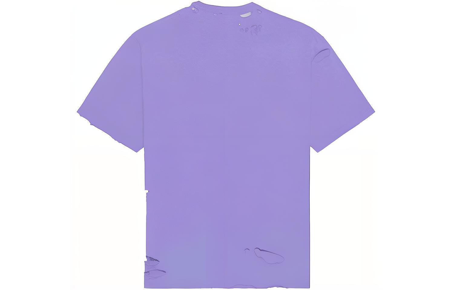 Lookbook (W) Balenciaga SS22 Camiseta Efecto Destruido Crewneck Púrpura. 651795TKVB83078