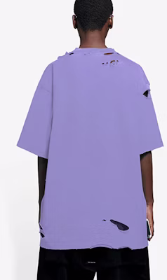 (W) Balenciaga SS22 Camiseta Efecto Destruido Crewneck Púrpura. 651795TKVB83078 Details for (W) Balenciaga SS22 Camiseta Efecto Destruido Crewneck Púrpura. 651795TKVB83078