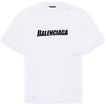 (W) Balenciaga SS22 Destroyed T-Shirt Putih Oversized Design Lusuh. 651795TKVB89040 Order (W) Balenciaga SS22 Destroyed T-Shirt Putih Oversized Design Lusuh. 651795TKVB89040