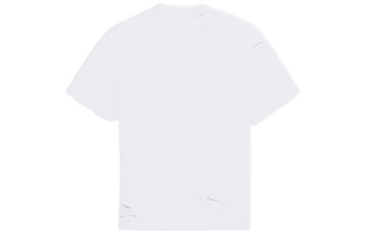 Lookbook (W) Balenciaga SS22 Destroyed T-Shirt Putih Oversized Design Lusuh. 651795TKVB89040