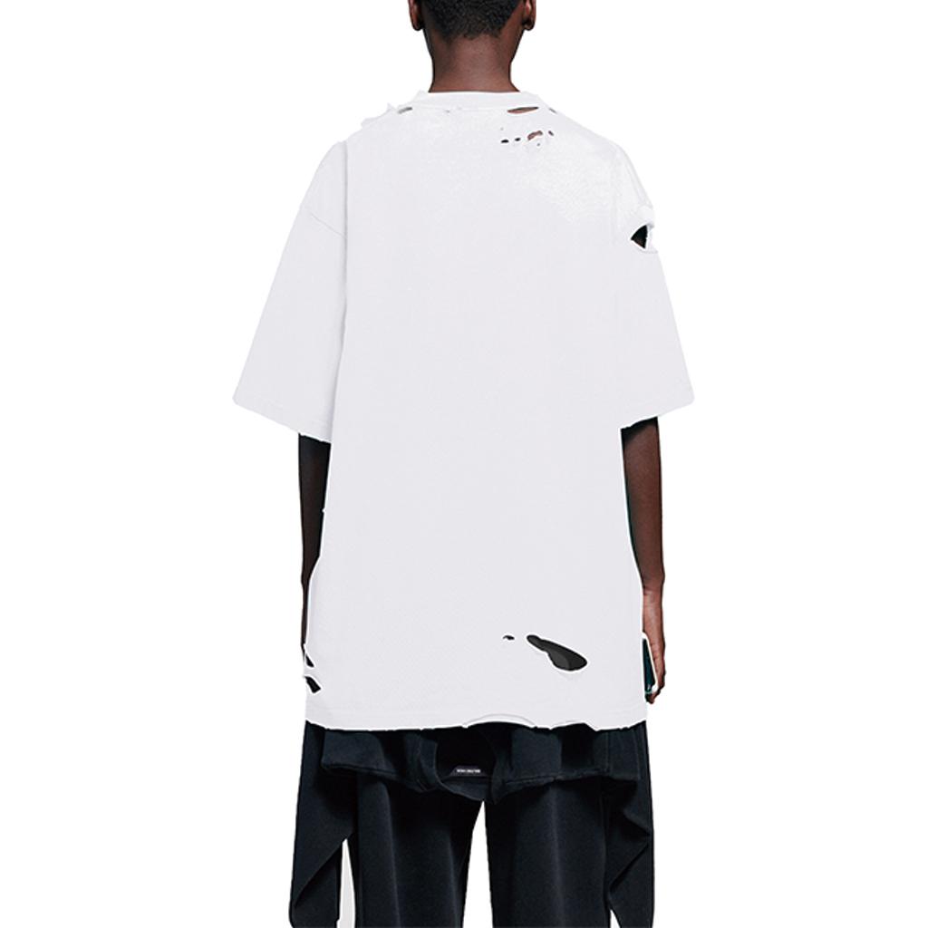 Details for (W) Balenciaga SS22 Destroyed T-Shirt Putih Oversized Design Lusuh. 651795TKVB89040