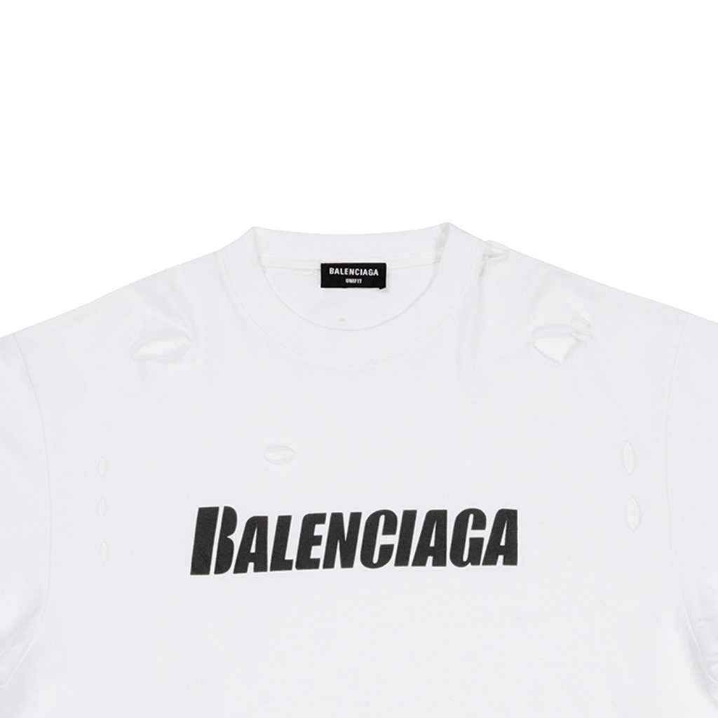Cheap (W) Balenciaga SS22 Destroyed T-Shirt Putih Oversized Design Lusuh. 651795TKVB89040