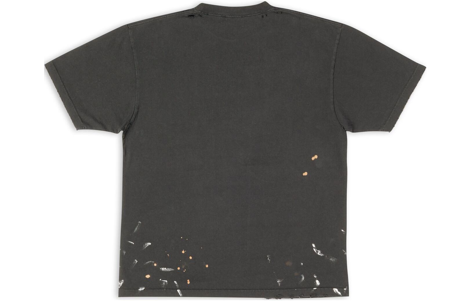 (Women) Balenciaga SS22 Distressed Logo Print Oversized Black T-Shirt for Women 641655TMVH31055 圖 3