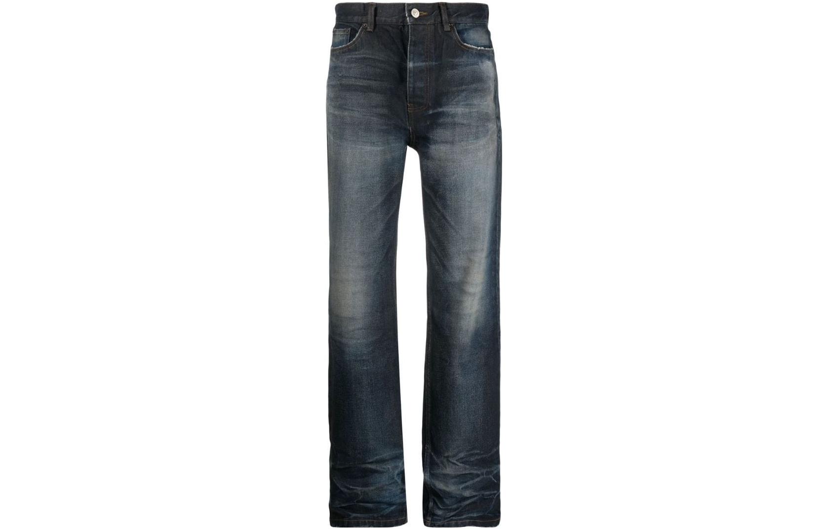 Order (W) 발렌시아가 SS22 여성 블루 페이디드 스트레이트 레그 코튼 진 681733TDW144443