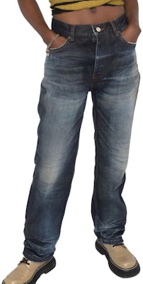 (W) 발렌시아가 SS22 여성 블루 페이디드 스트레이트 레그 코튼 진 681733TDW144443 Lookbook (W) 발렌시아가 SS22 여성 블루 페이디드 스트레이트 레그 코튼 진 681733TDW144443