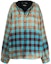 Order (Women) Balenciaga SS22 Gradient Plaid Drawstring Hooded Long Sleeve Shirt Blue Women. 699223TMM116305