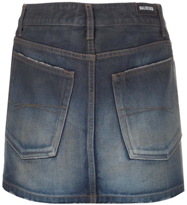 (W) 발렌시아가 SS22 하이웨이스트 A라인 데님 미니스커트 블루 슬림 핏. 681802TDW144443 Lookbook (W) 발렌시아가 SS22 하이웨이스트 A라인 데님 미니스커트 블루 슬림 핏. 681802TDW144443