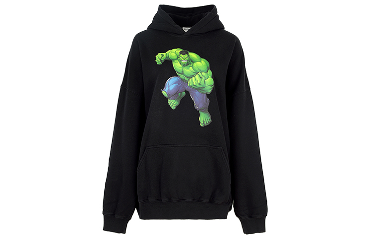 (Women) Balenciaga SS22 Hulk Graphic Oversized Hoodie Black 651799TLV581000 圖 2