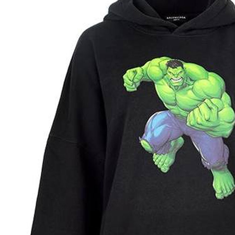 (Women) Balenciaga SS22 Hulk Graphic Oversized Hoodie Black 651799TLV581000 圖 7