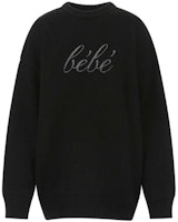 (Women) Balenciaga SS22 Letter Print Crewneck Pullover Sweater Women Black 682001T32250100 (Women) Balenciaga SS22 Letter Print Crewneck Pullover Sweater Women Black 682001T32250100