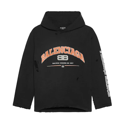 (Women) Balenciaga SS22 Letter Print Hoodie Regular Fit Black 670946TLVJ30107