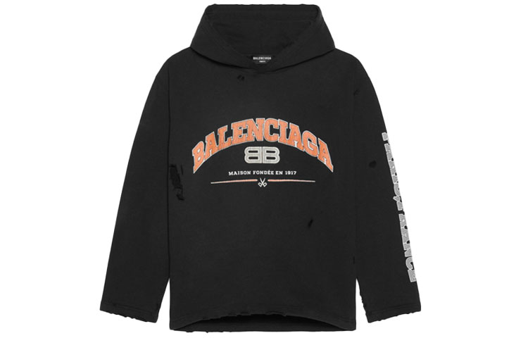 (Women) Balenciaga SS22 Letter Print Hoodie Regular Fit  Black 670946TLVJ30107 圖 2