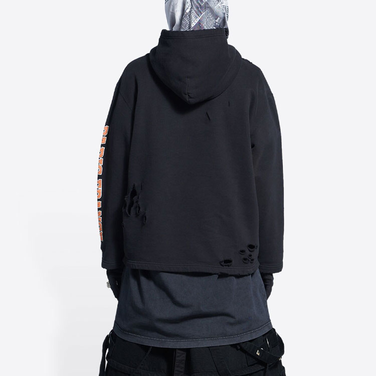 (Women) Balenciaga SS22 Letter Print Hoodie Regular Fit  Black 670946TLVJ30107 圖 5