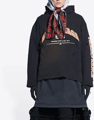 (W) Balenciaga Sudadera con Capucha Estampado Letras SS22 Ajuste Regular Negra 670946TLVJ30107 Details for (W) Balenciaga Sudadera con Capucha Estampado Letras SS22 Ajuste Regular Negra 670946TLVJ30107