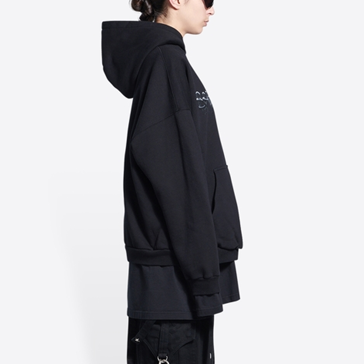 (Women) Balenciaga SS22 Letter Print Oversized Black Hoodie. 675003TLVF21069 圖 7