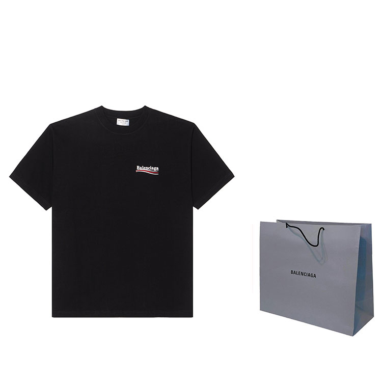 Shop (Women) Balenciaga SS22 Logo Embroidered Cropped Loose Fit  T-Shirt Black 641655TKVJ11070