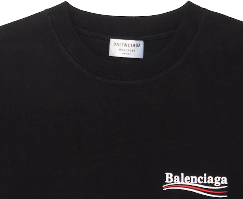 (Women) Balenciaga SS22 Logo Embroidered Cropped Loose Fit T-Shirt Black 641655TKVJ11070 Purchase (Women) Balenciaga SS22 Logo Embroidered Cropped Loose Fit T-Shirt Black 641655TKVJ11070