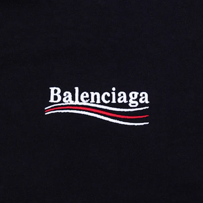 (Women) Balenciaga SS22 Logo Embroidered Cropped Loose Fit T-Shirt Black 641655TKVJ11070 Cheap (Women) Balenciaga SS22 Logo Embroidered Cropped Loose Fit T-Shirt Black 641655TKVJ11070