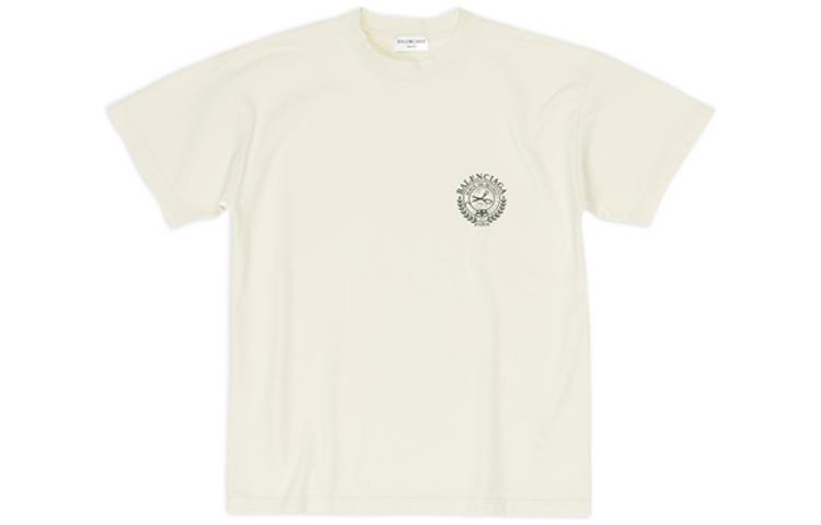 (Women) Balenciaga SS22 Logo Graphic Print T-Shirt Beige . 612965TMVA29069 圖 2
