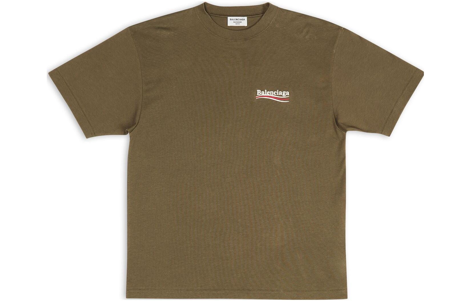 (Women) Balenciaga SS22 Logo Print Green Oversized Crewneck T-Shirt  Casual Fit 641655TKVJ12463 圖 2