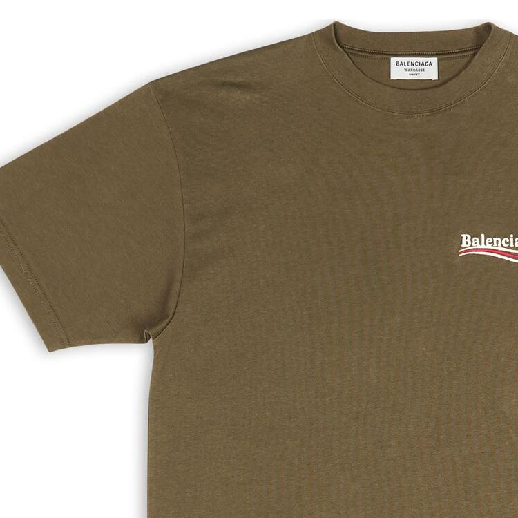 (Women) Balenciaga SS22 Logo Print Green Oversized Crewneck T-Shirt  Casual Fit 641655TKVJ12463 圖 6