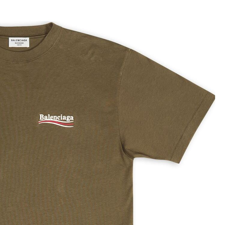 (Women) Balenciaga SS22 Logo Print Green Oversized Crewneck T-Shirt  Casual Fit 641655TKVJ12463 圖 7