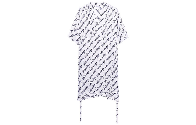 Order (W) 발렌시아가 SS22 로고 프린트 반팔 드레스 여성용 화이트 675386TLLJ59040