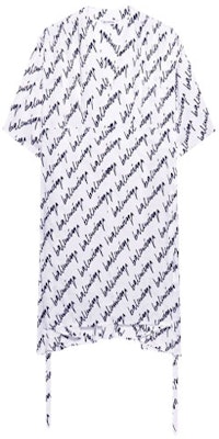 (W) 발렌시아가 SS22 로고 프린트 반팔 드레스 여성용 화이트 675386TLLJ59040 Order (W) 발렌시아가 SS22 로고 프린트 반팔 드레스 여성용 화이트 675386TLLJ59040