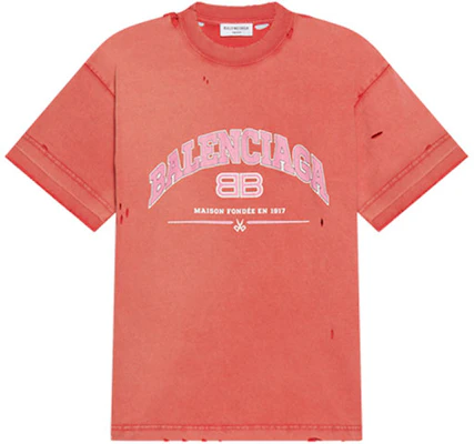 (W) 巴黎世家 SS22 復古做舊標誌橙色短袖T恤 612965TLVJ16441 Order (W) 巴黎世家 SS22 復古做舊標誌橙色短袖T恤 612965TLVJ16441