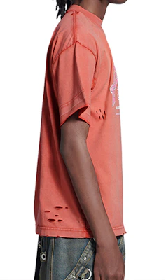 (W) 巴黎世家 SS22 復古做舊標誌橙色短袖T恤 612965TLVJ16441 Details for (W) 巴黎世家 SS22 復古做舊標誌橙色短袖T恤 612965TLVJ16441