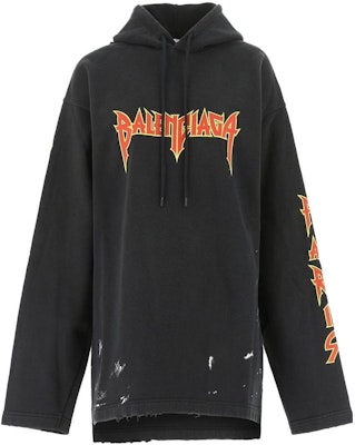 (Women) Balenciaga SS22 Metallica Graphic Oversized Cotton Hoodie Black - . 698083TMV890105 Order (Women) Balenciaga SS22 Metallica Graphic Oversized Cotton Hoodie Black - . 698083TMV890105