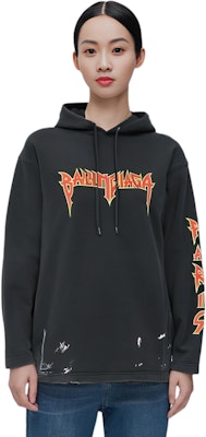(Women) Balenciaga SS22 Metallica Graphic Oversized Cotton Hoodie Black - . 698083TMV890105 Lookbook (Women) Balenciaga SS22 Metallica Graphic Oversized Cotton Hoodie Black - . 698083TMV890105