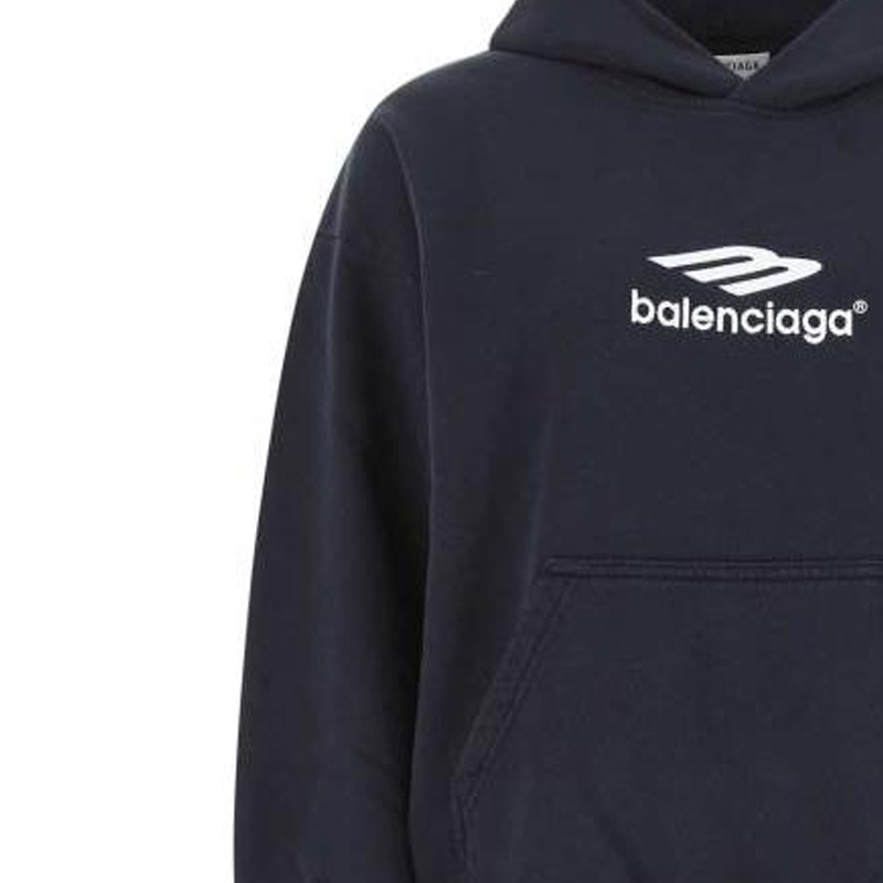 (Women) Balenciaga SS22 Navy Blue  Pullover Hoodie with Front Logo. 697874TMVA60396 圖 5
