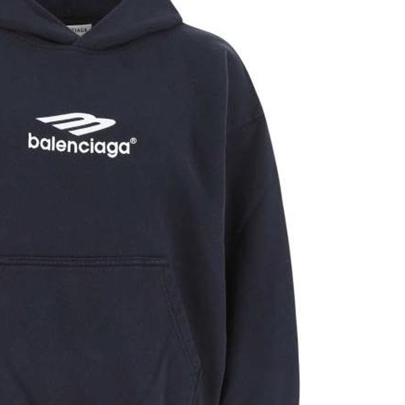 (Women) Balenciaga SS22 Navy Blue  Pullover Hoodie with Front Logo. 697874TMVA60396 圖 6