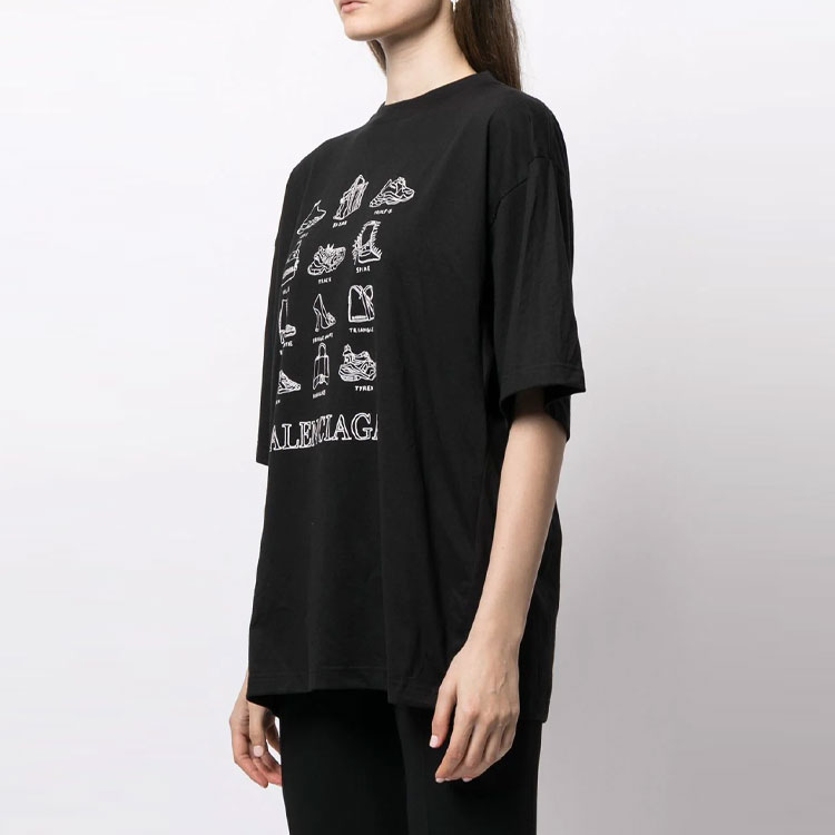 (Women) Balenciaga SS22 Oversized Graphic T-Shirt Black  Collection. 641532TJV801070 圖 4