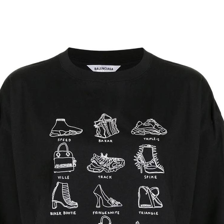 (Women) Balenciaga SS22 Oversized Graphic T-Shirt Black  Collection. 641532TJV801070 圖 7