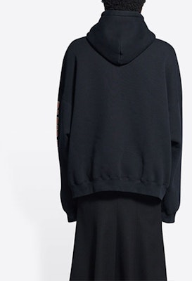 (W) Balenciaga SS22 Hoodie Oversized Logo Cetak Hitam. 675003TLVJ21074 Purchase (W) Balenciaga SS22 Hoodie Oversized Logo Cetak Hitam. 675003TLVJ21074