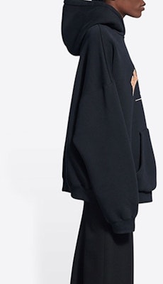 (W) Balenciaga SS22 Hoodie Oversized Logo Cetak Hitam. 675003TLVJ21074 Sizing (W) Balenciaga SS22 Hoodie Oversized Logo Cetak Hitam. 675003TLVJ21074