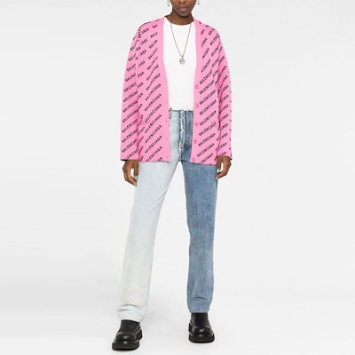 (W) Cárdigan Rosa Balenciaga SS22 de Punto con Logo por Toda Parte para Mujer. 704456T32335231 Lookbook (W) Cárdigan Rosa Balenciaga SS22 de Punto con Logo por Toda Parte para Mujer. 704456T32335231