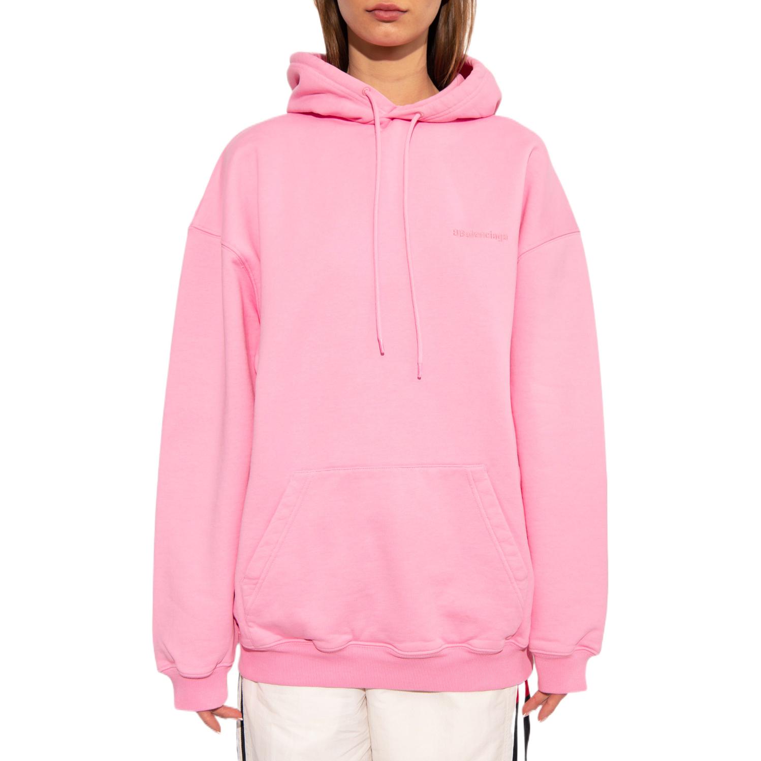 (Women) Balenciaga SS22 Pink Oversized Hoodie with Letter Print 578135TKVB55700 圖 4