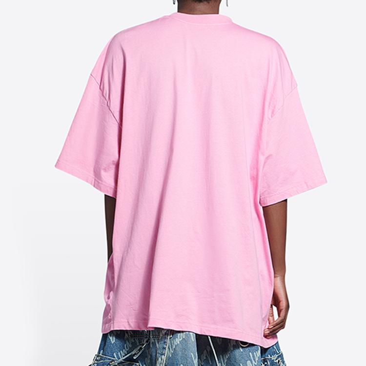 (Women) Balenciaga SS22 Pink Sequin Logo Oversized T-Shirt for Women. 681314TLVH40563 圖 6