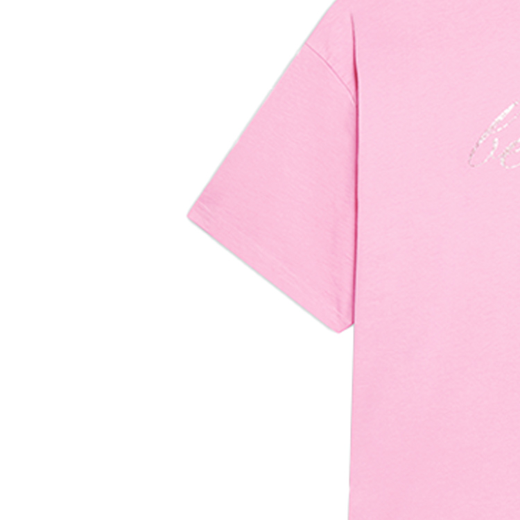 (Women) Balenciaga SS22 Pink Sequin Logo Oversized T-Shirt for Women. 681314TLVH40563 圖 8