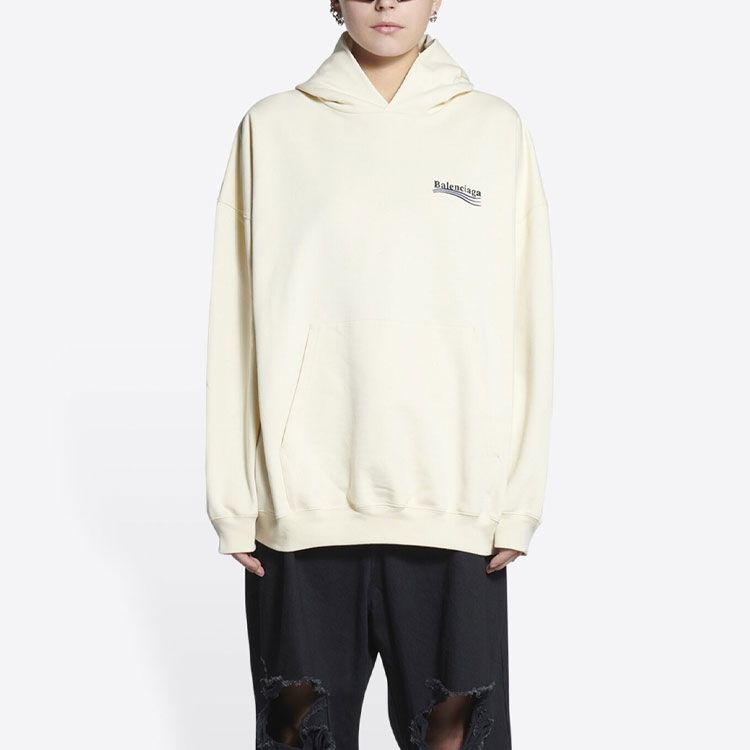 (Women) Balenciaga SS22 Political Campaign Beige Letter Print Hoodie 620947TKVI98962 圖 5