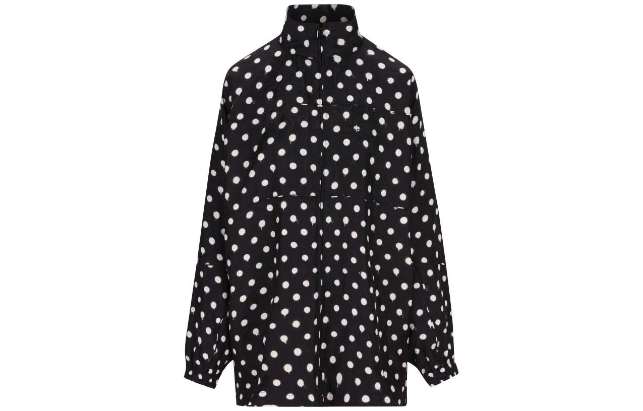(Women) Balenciaga SS22 Polka Dot Zip-Up Jacket  Regular Fit Black 659089TLL301070