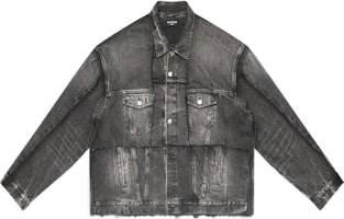 (Women) Balenciaga SS22 Red Carpet Cut-Up Denim Jacket Women’s Black. 697779TBP470109 (Women) Balenciaga SS22 Red Carpet Cut-Up Denim Jacket Women’s Black. 697779TBP470109