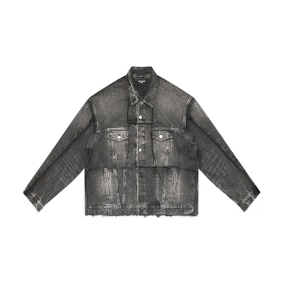 (Women) Balenciaga SS22 Red Carpet Cut-Up Denim Jacket Women’s Black. 697779TBP470109