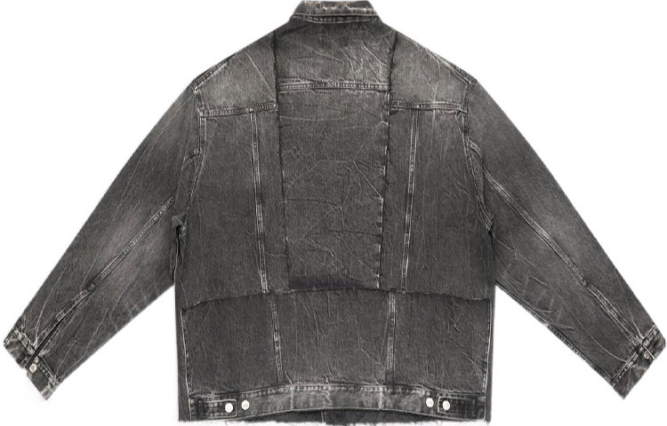 Lookbook (W) Balenciaga SS22 Jaket Denim Cut-Up Karpet Merah Wanita Hitam. 697779TBP470109