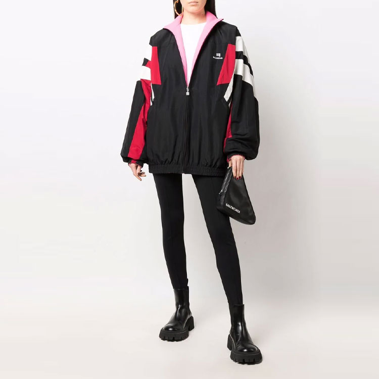 (Women) Balenciaga SS22 Reversible Logo Print Jacket Black Loose Fit 681445TKO480100 圖 5