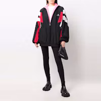 Purchase (W) Balenciaga SS22 黑色寬鬆款雙面穿Logo印花外套 681445TKO480100
